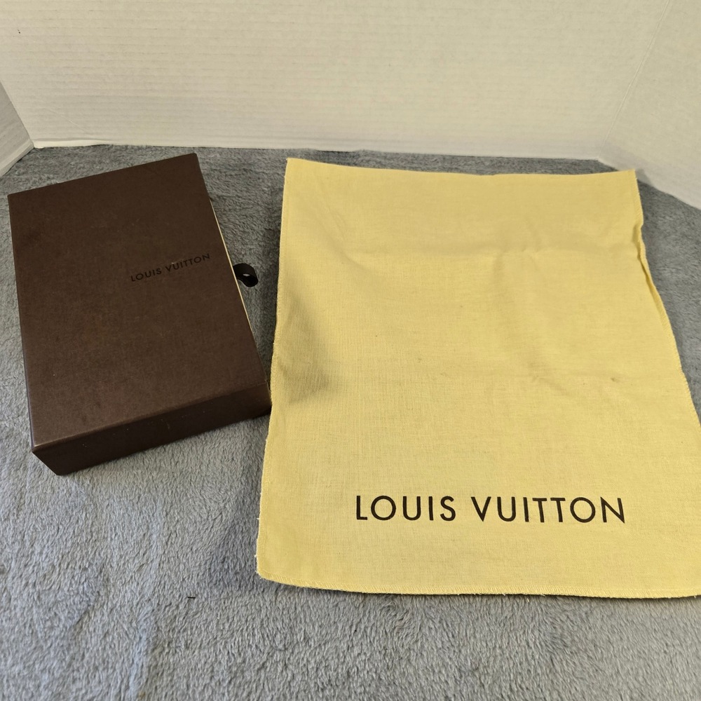 Louis Vuitton Vintage Brown Drawer Box and Yellow Logo Dust Bag Set